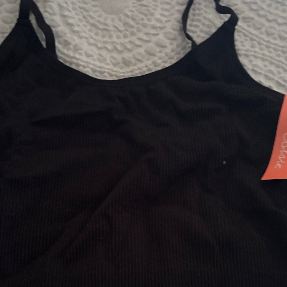 Black Ribbed Tank bra - Picture 2 of 5